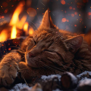 Gato Somnoliento - Gatos Disfrutando Del Calor Del Hogar