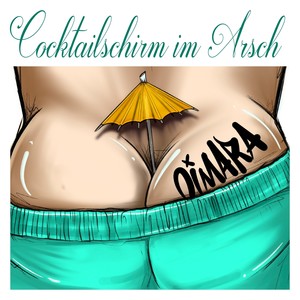 Cocktailschirm im Arsch