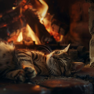 Relaja a mi gato - Brillo Del Fuego Para La Comodidad Del Gato