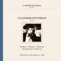 Vladimir Feltsman at Carnegie Hall, New York City, November 11, 1987