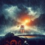 Heavy Rain While Driving a Car