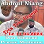 Abdoul Niang Très Très Urgent Don Kibarou Presse Malienne Le 11.04.2024