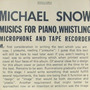 Musics For Piano, Whistling, Microphone And Tape Recorder