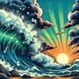 comic storm wave