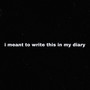 I Meant To Write This In My Diary (Explicit)