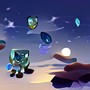 a handful of clear transparent gems glittering in the moonlight