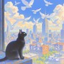 黑猫爱上白鸽