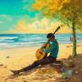 Musician on beach