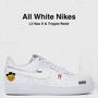 nikes all white (Explicit)