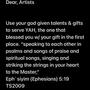 Letter to all artists