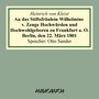 An das Stiftsfräulein Wilhelmine v. Zenge Hochwürden und Hochwohlgeboren zu Frankfurt a. O. Berlin, den 22. März 1801 (Gekürzt)