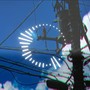 積乱雲と電信柱