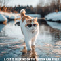 A Cat Is Walking On The Frozen Han River