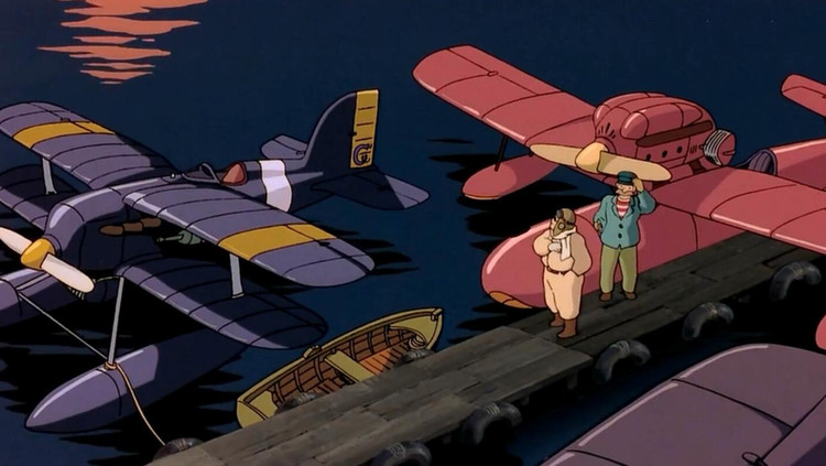 久石让《红猪》插曲《一去不返的时光》，天空、飞机的画面象征着他心中对自由和梦想的定义。