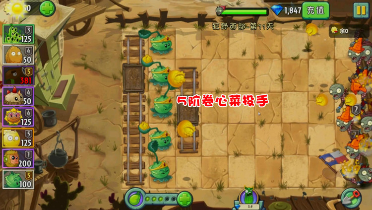 植物大战僵尸二代87:5阶卷心菜投手吊打僵尸 输出太高了