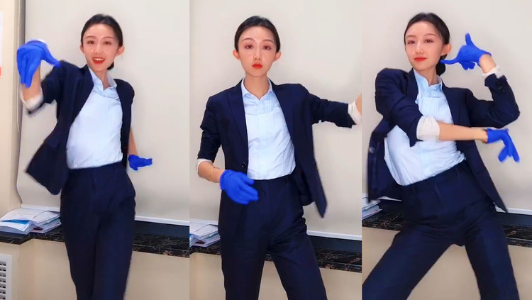  - 全网都在挑战的《兄弟想你了》，配上银行小姐姐，太洗脑了！