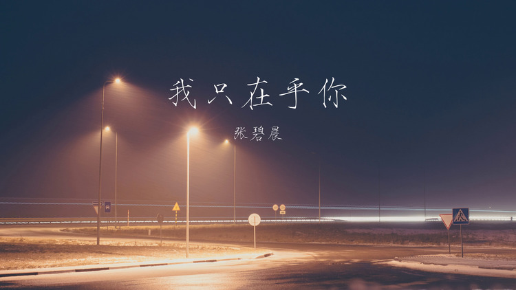 张碧晨演唱的《我只在乎你》歌词版mv