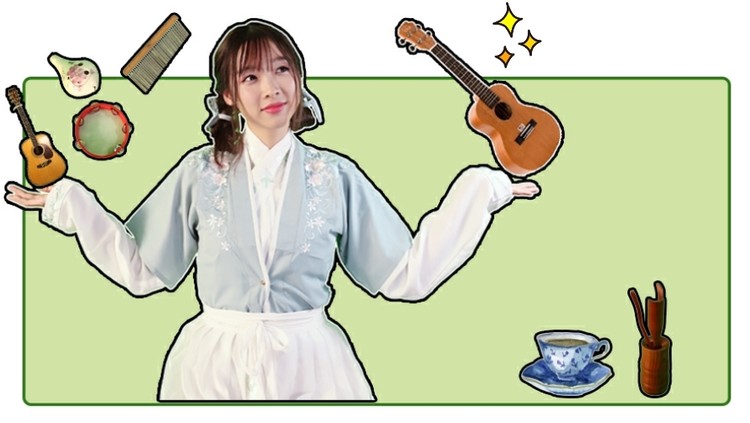  - 小清新弹唱《采茶纪》，小姐姐一个人撑起了一个乐队？