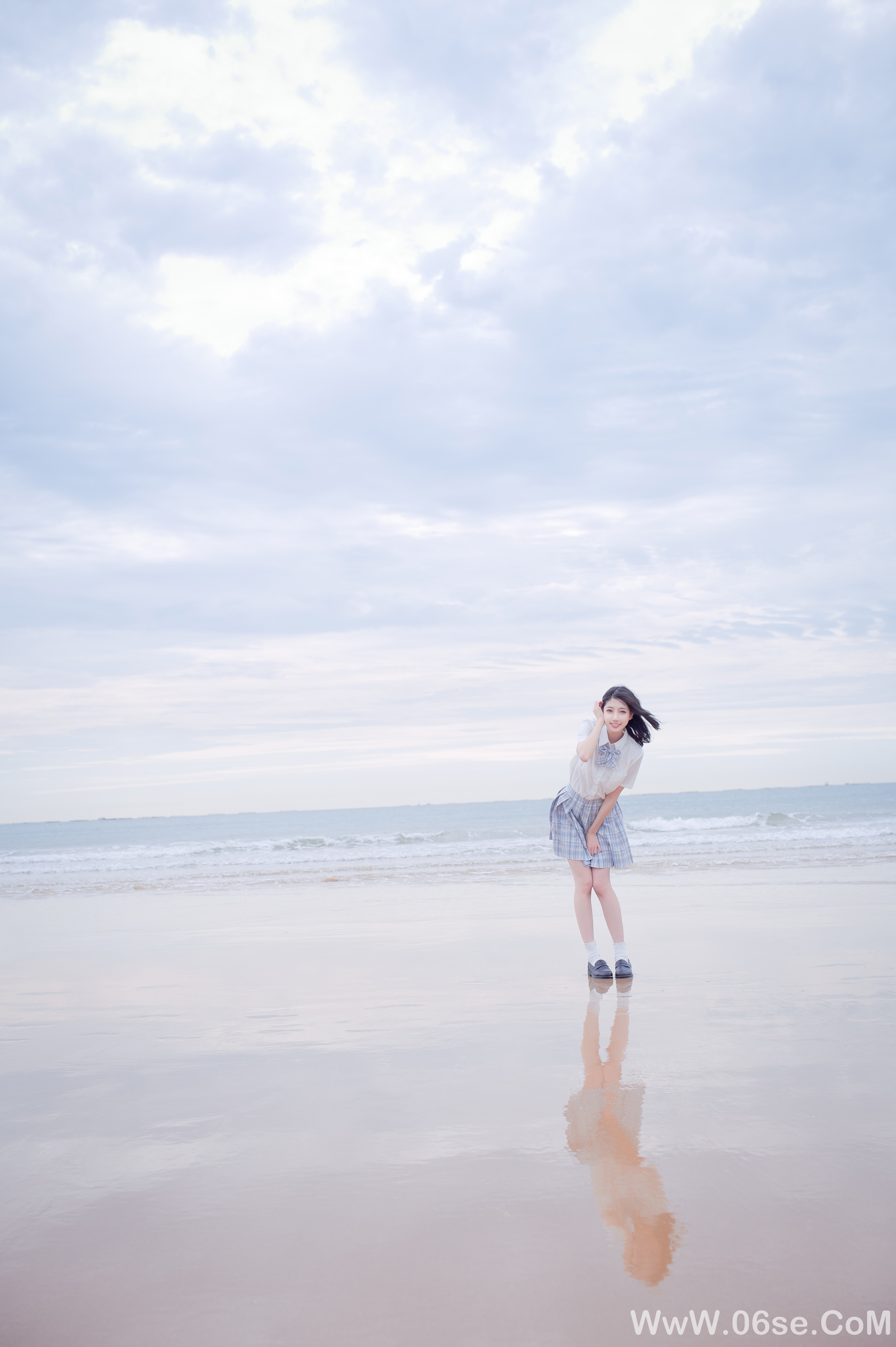 图片[3]-美女美图丨清新靓丽海边jk美女-六色网