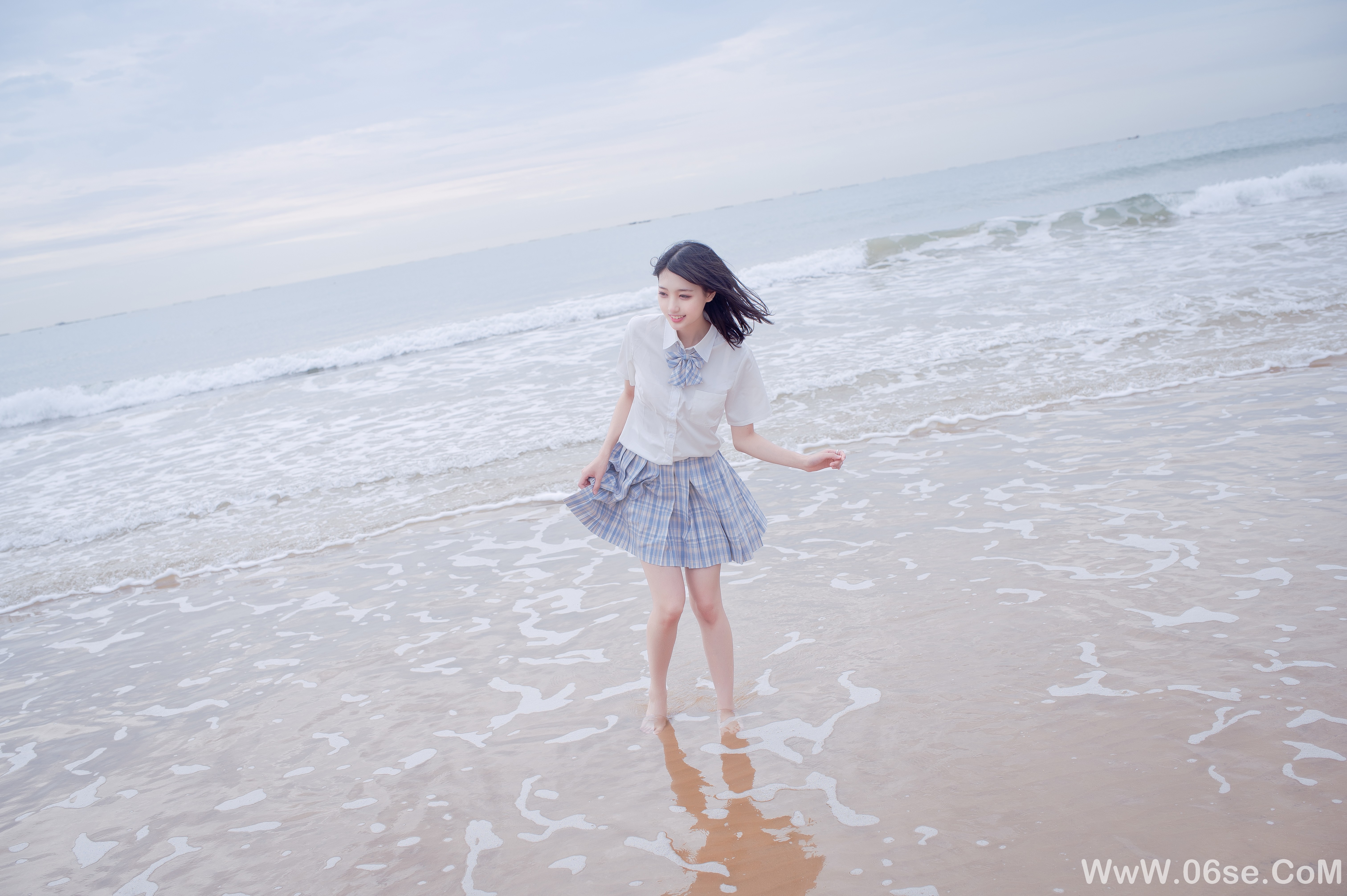 图片[10]-美女美图丨清新靓丽海边jk美女-六色网