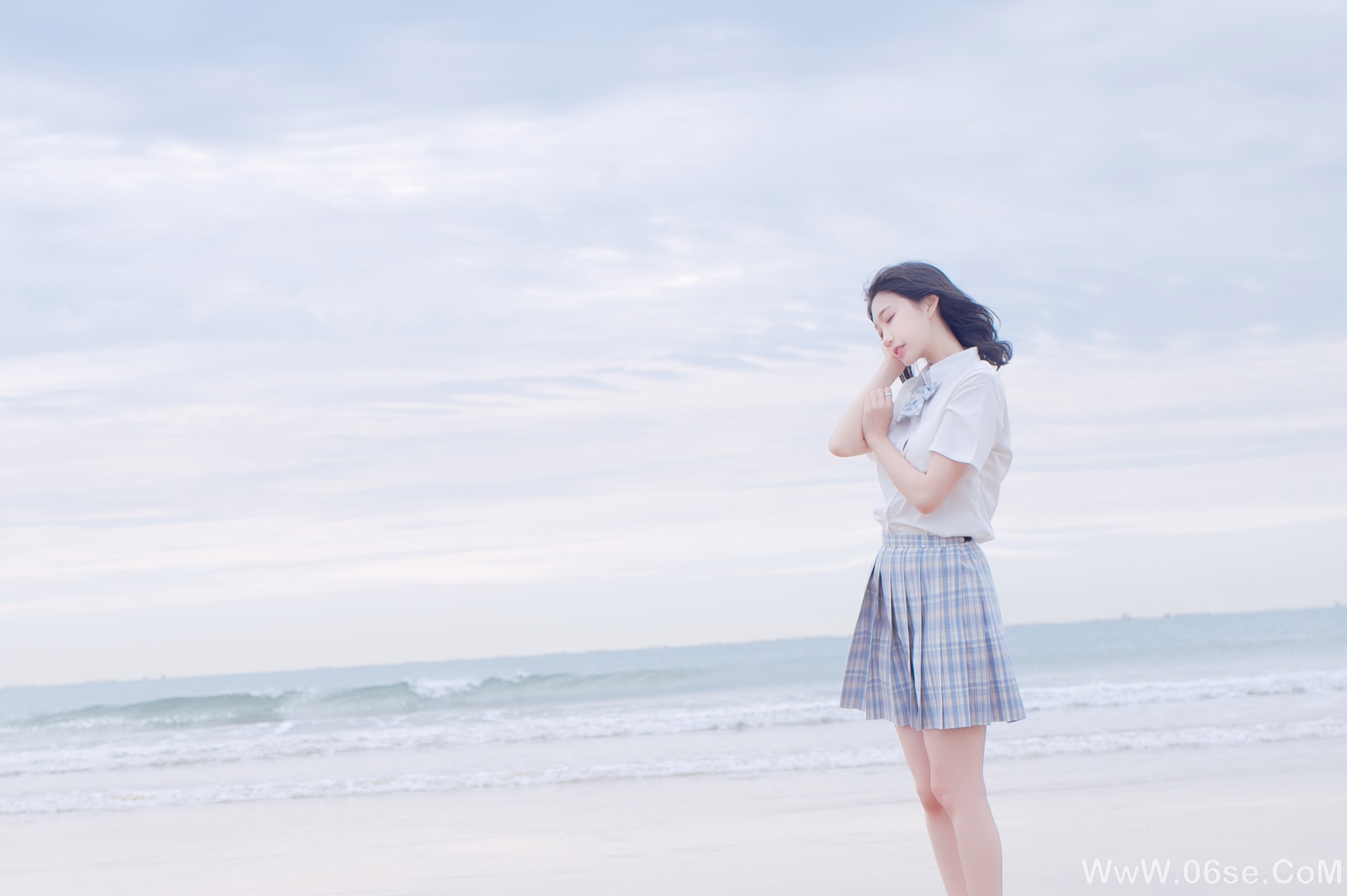 图片[7]-美女美图丨清新靓丽海边jk美女-六色网