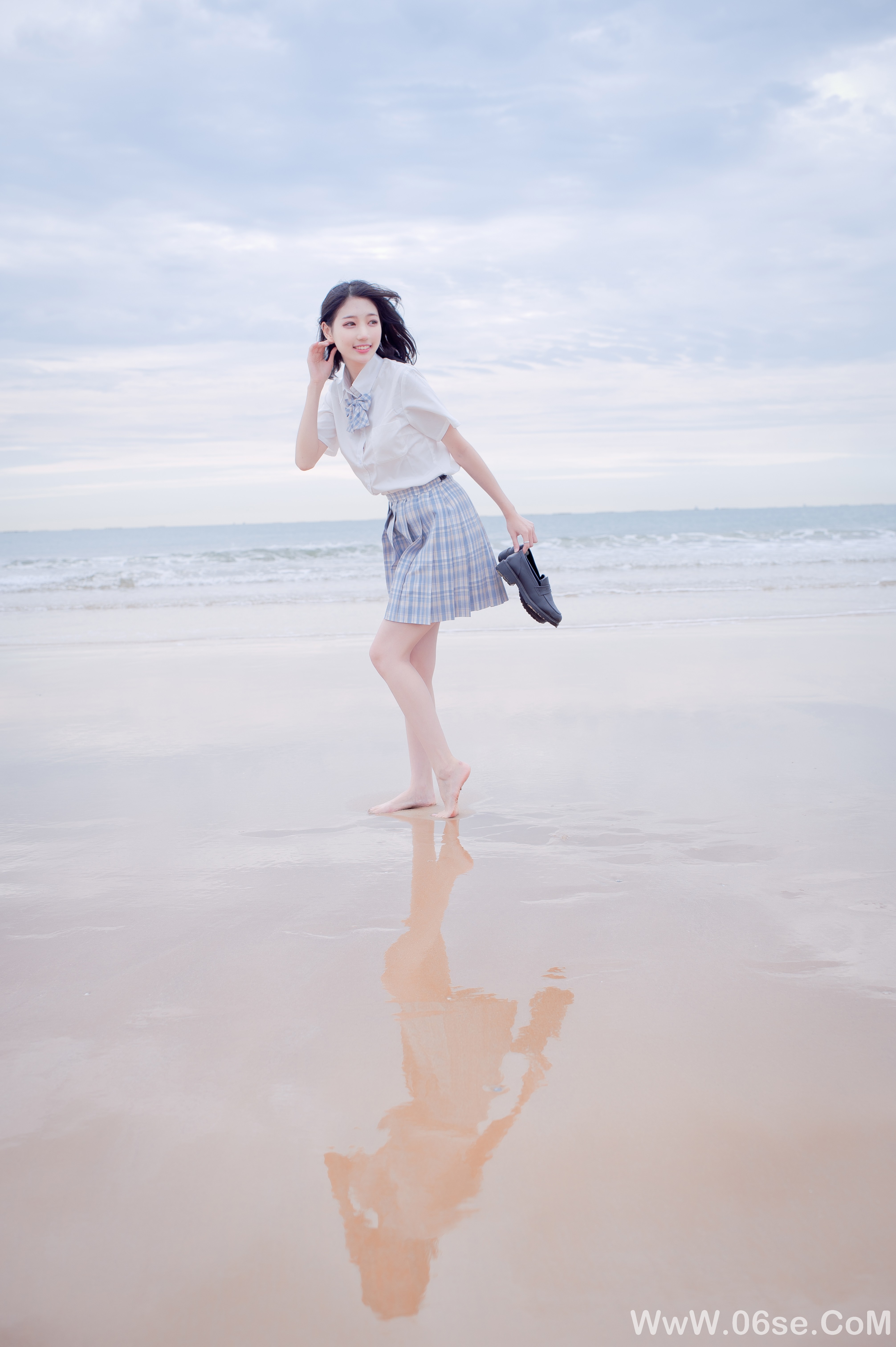 图片[5]-美女美图丨清新靓丽海边jk美女-六色网