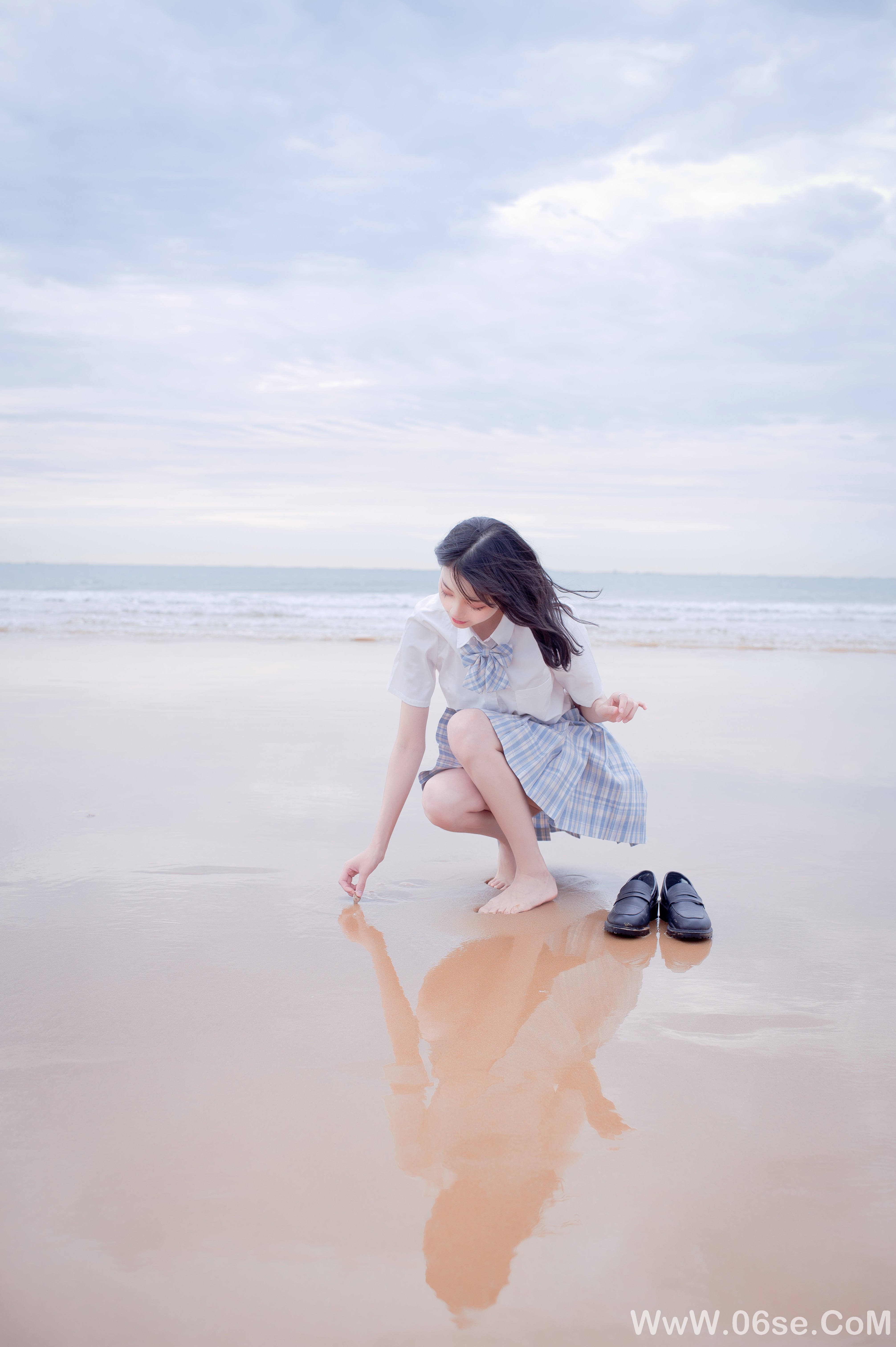 图片[18]-美女美图丨清新靓丽海边jk美女-六色网