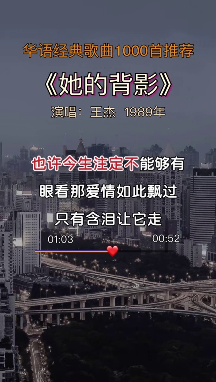 王杰这一首她的背影真的太经典令人回忆