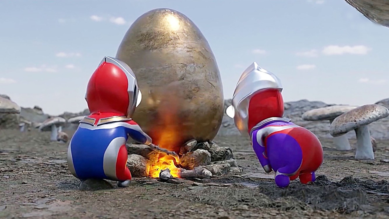 可爱的奥特曼幼崽,竟然是从蛋里出生的!平成三杰终于聚齐了