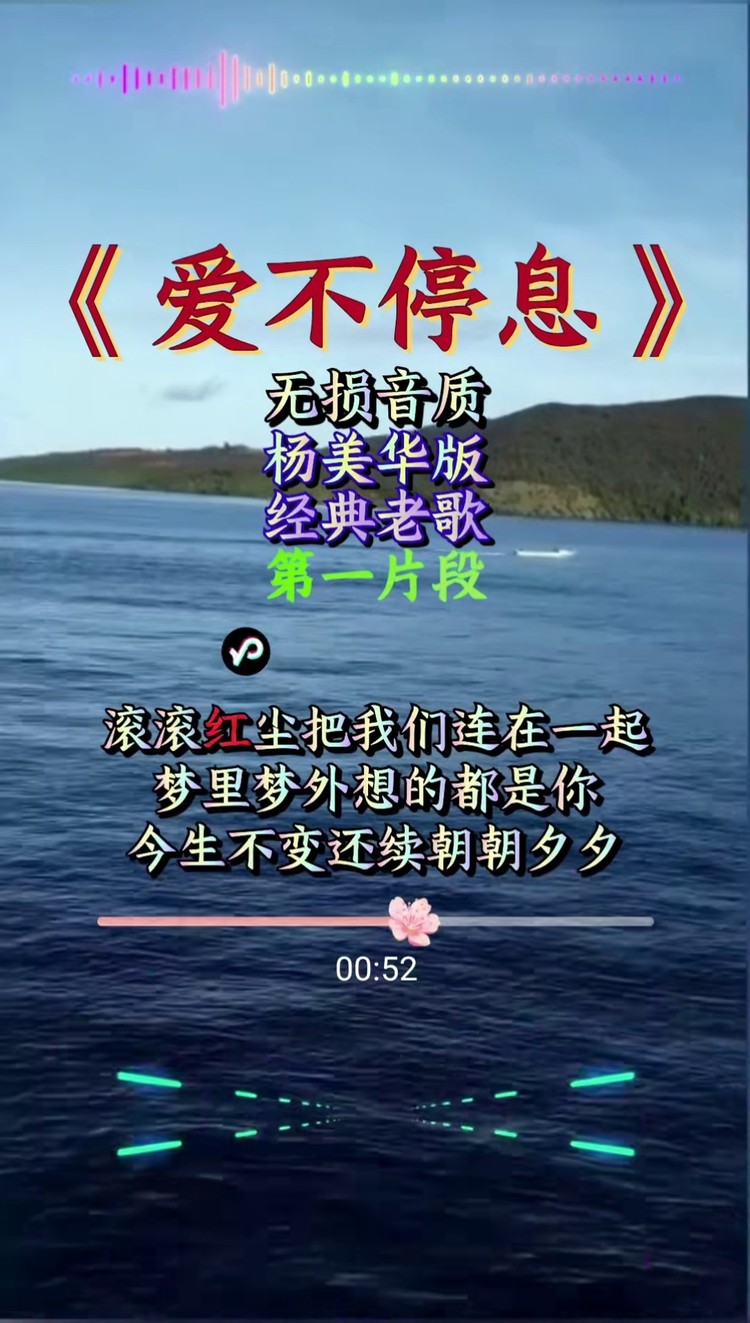 爱不停息 杨美华一首经典情歌《爱不停息》,第一片段唱的太棒了!