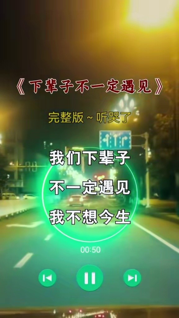 下辈子不一定遇见 #完整版 #伤感音乐 #听哭了