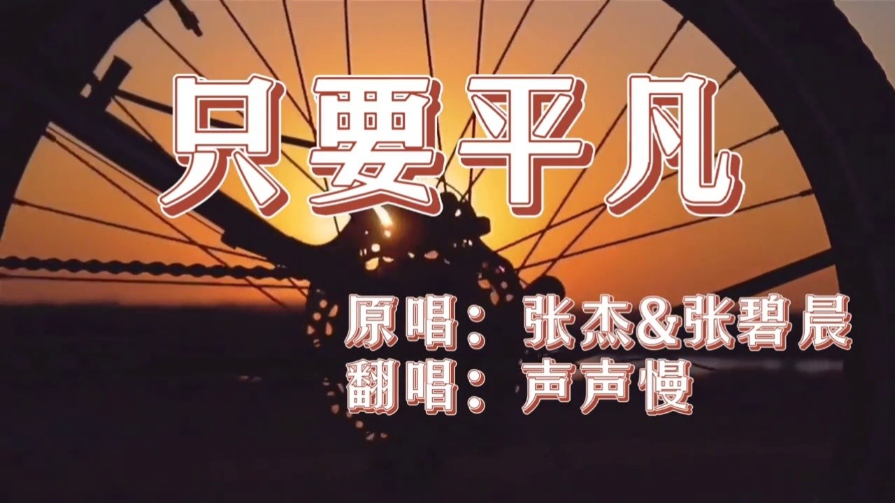 《只要平凡》原唱/张杰&张碧晨【翻唱cv声声