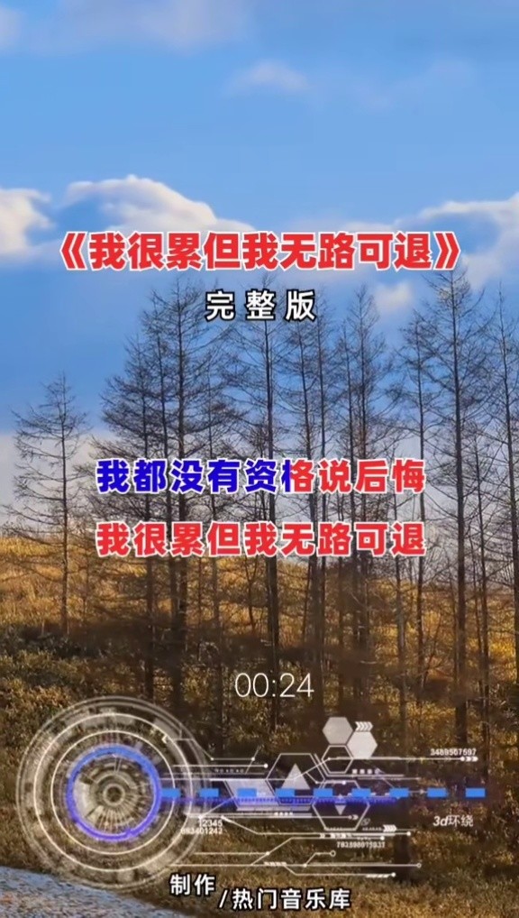 我很累但我无路可退完整版好听热歌
