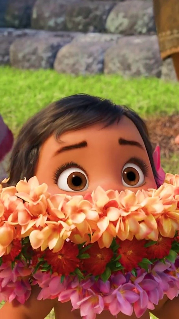 莫阿娜小时候太萌了,最喜欢在海边玩! #海洋奇缘  #动漫