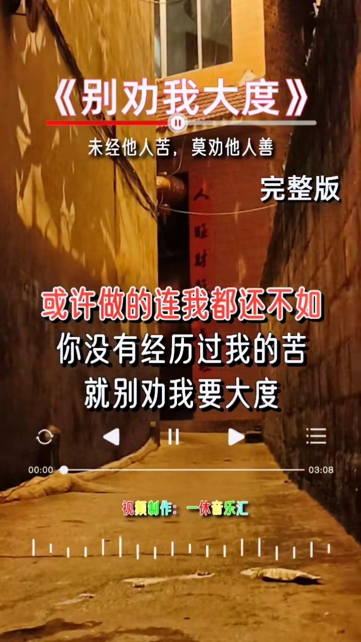 伤感音乐推荐别劝我大度