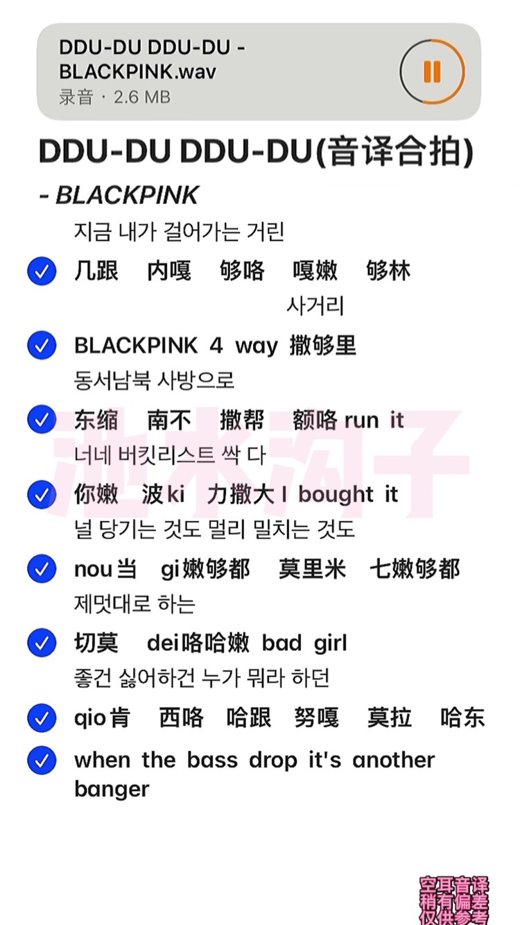 blackpink歌词中文图片