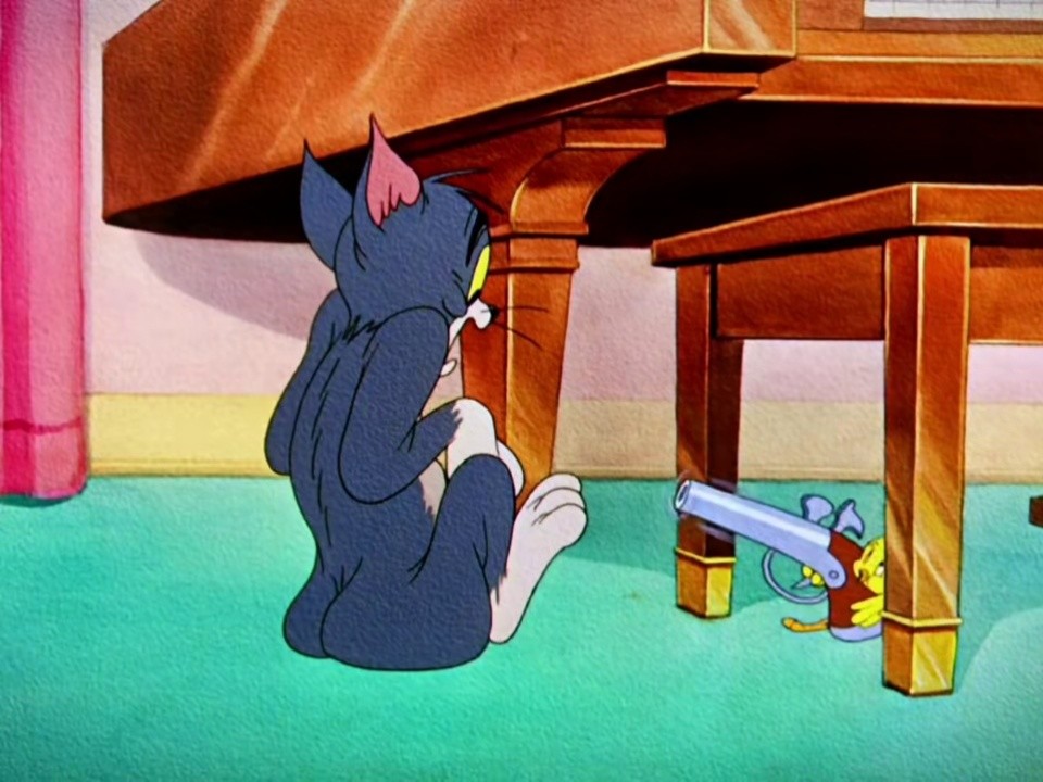 汤姆走路竟然不用 腿?#猫和老鼠 #搞笑