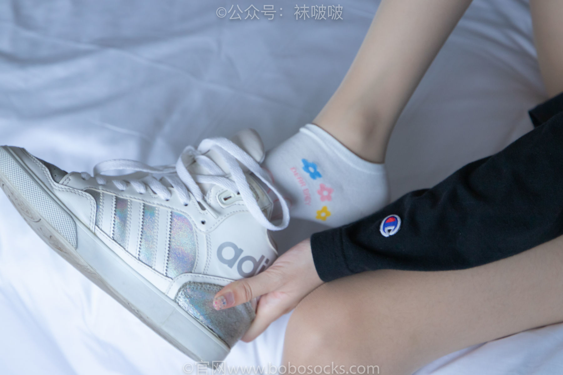 图片[56]-BoBoSocks袜啵啵 No.015 稚予-阿迪板鞋、白色短棉袜、肉丝[148P]-六色网