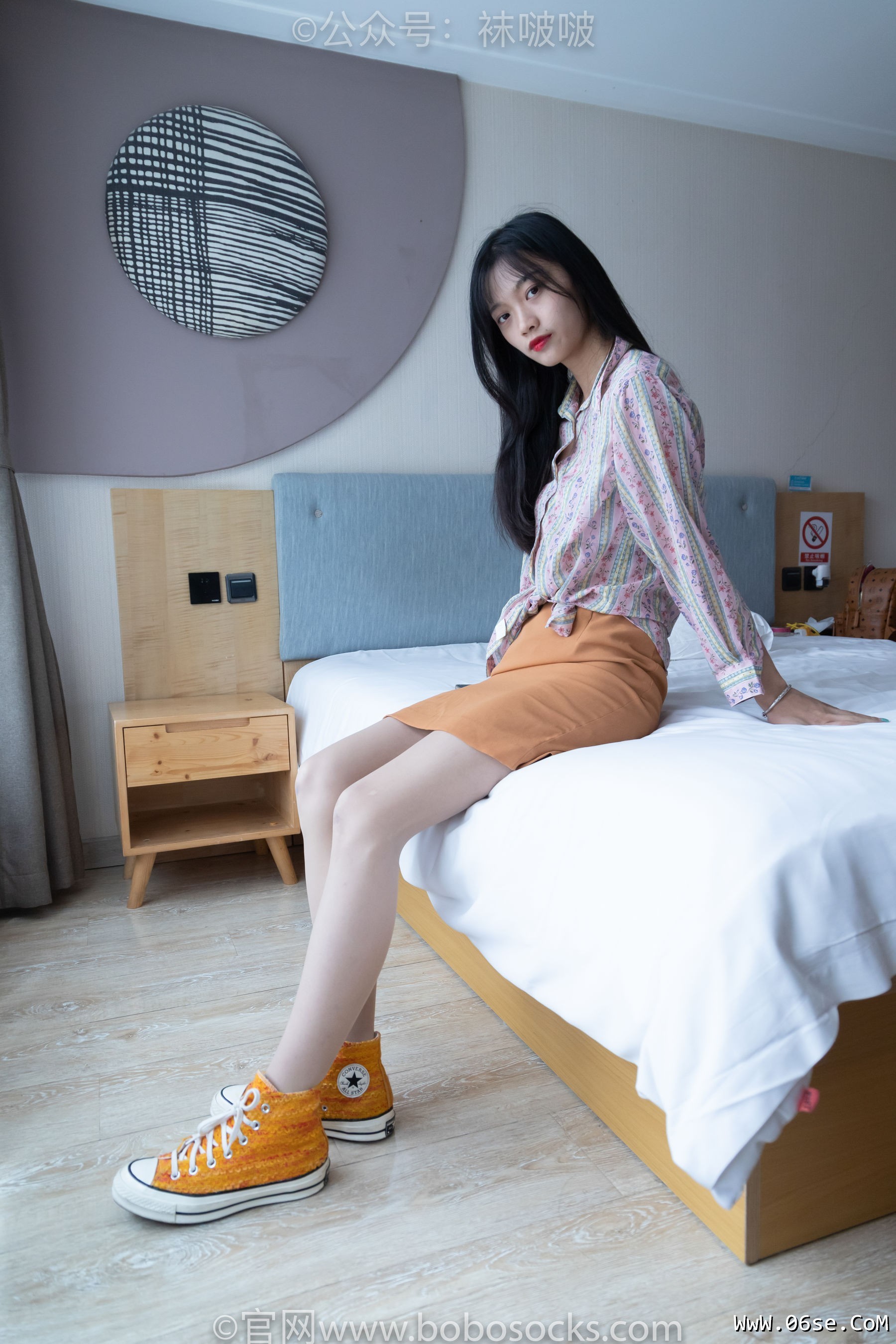 BoBoSocks袜啵啵 No.008 涵涵-帆布鞋、白色短棉袜、肉丝[139P]-六色网
