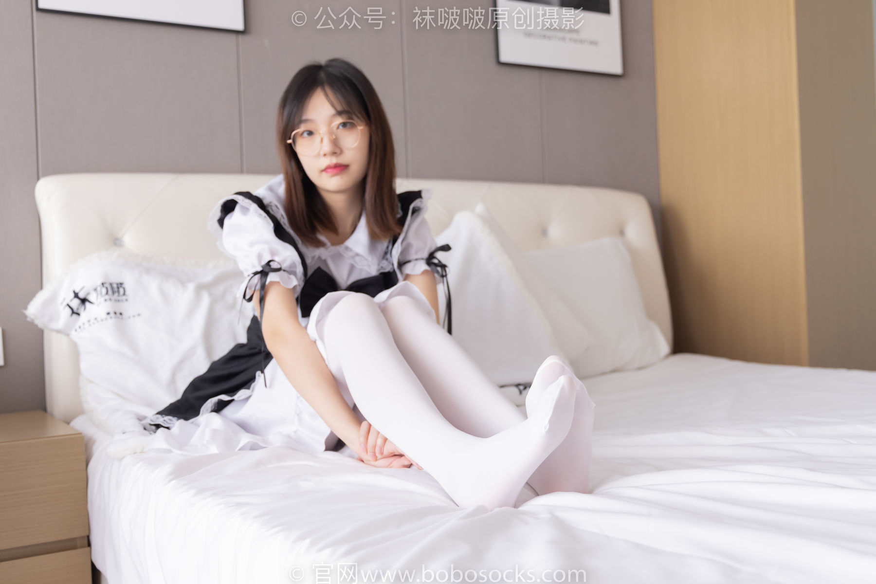 图片[88]-BoBoSocks袜啵啵 No.195 小甜豆-黑皮鞋、厚白丝、女仆装[135P]-六色网