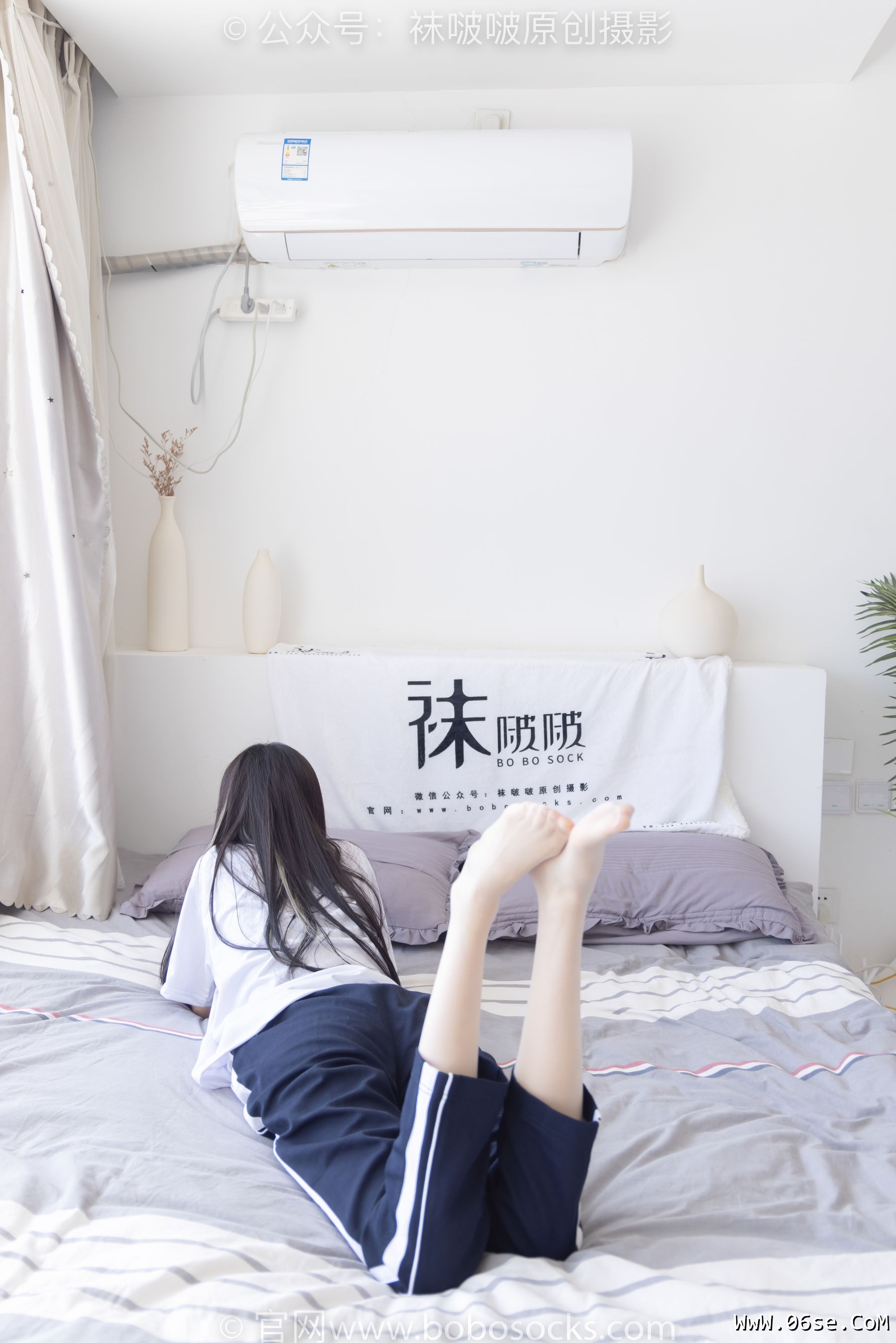 图片[116]-BoBoSocks袜啵啵 No.207 稚予 -aj板鞋、白棉袜、油亮白丝、校服裤里丝[140P]-六色网