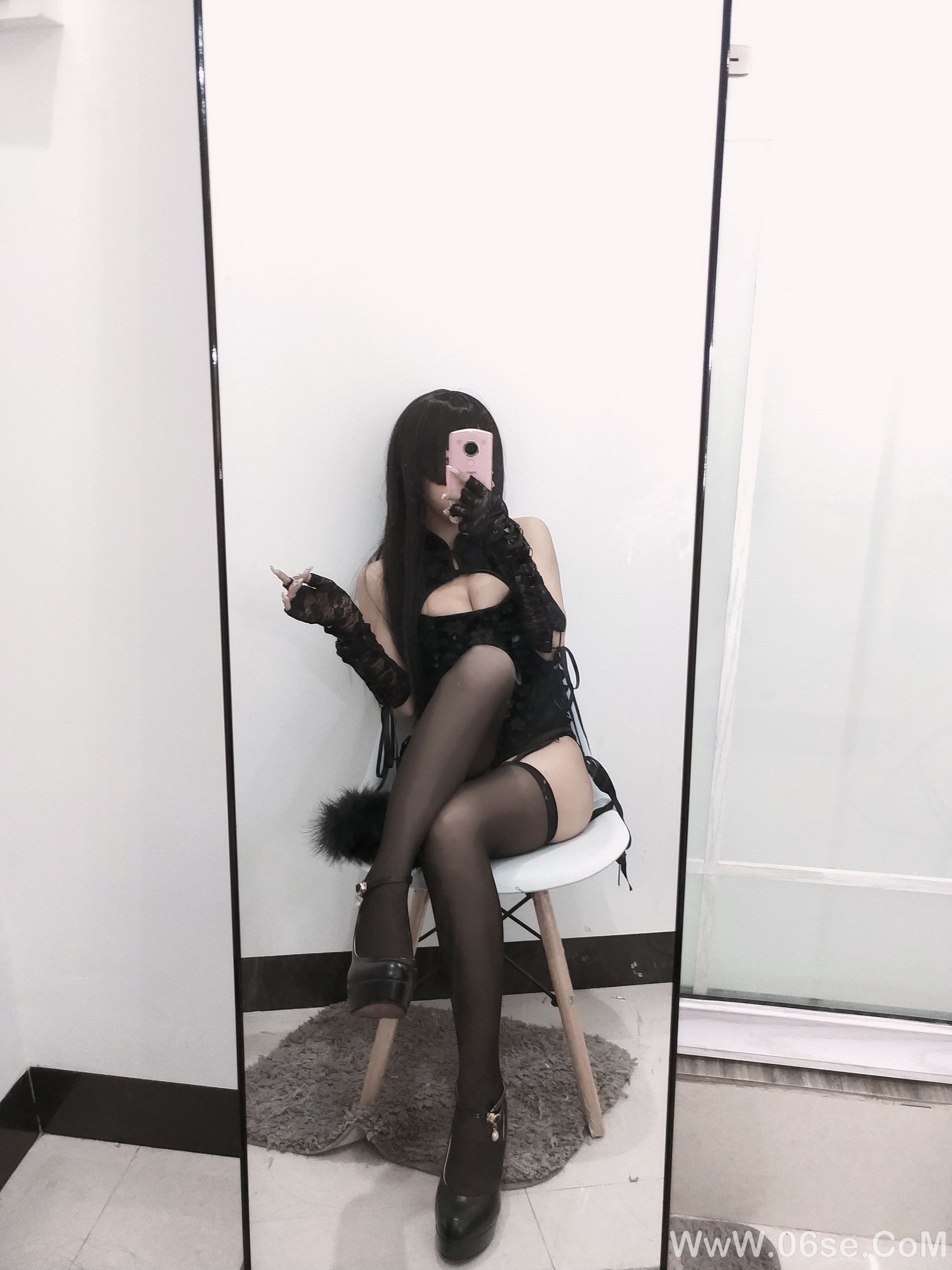 图片[50]-白嫩美少女鬼畜瑶 黑色旗袍[70P]-六色网