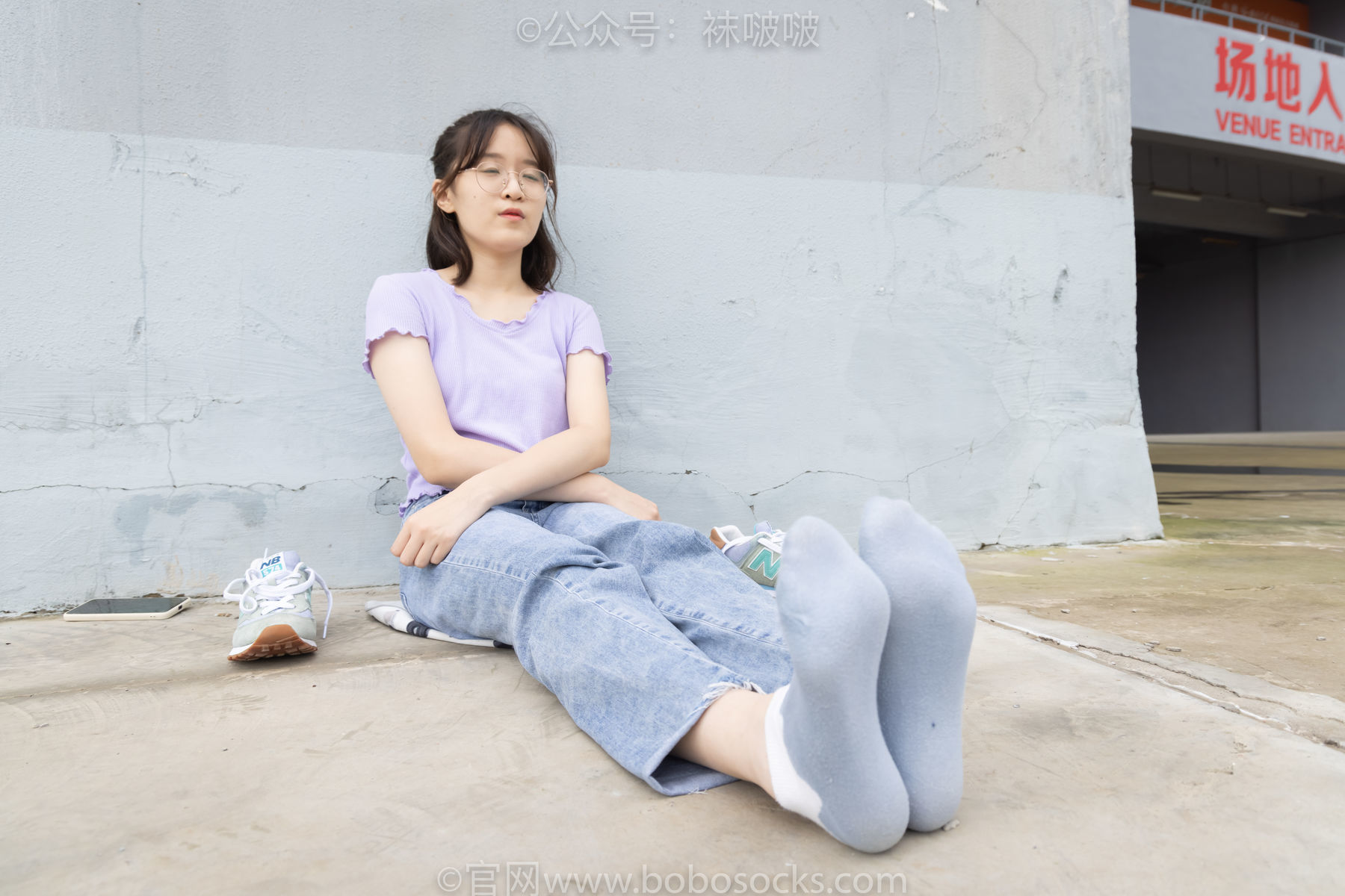 图片[83]-BoBoSocks袜啵啵 No.020 熊熊-NB运动鞋、蓝色短棉袜、裸足[150P]-六色网