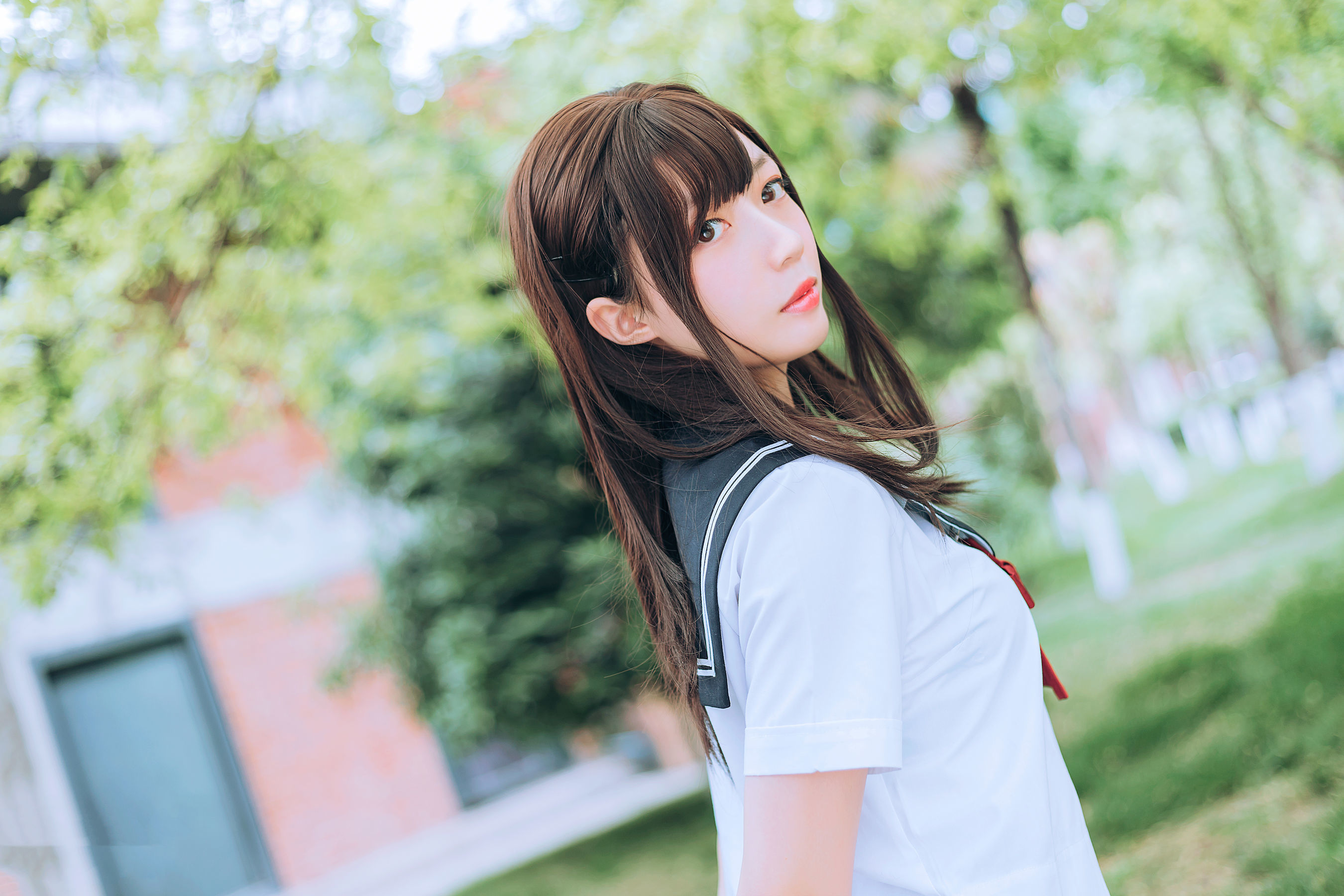 图片[11]-喵糖映画 VOL.446 绿意JK 写真套图 [36P]-六色网