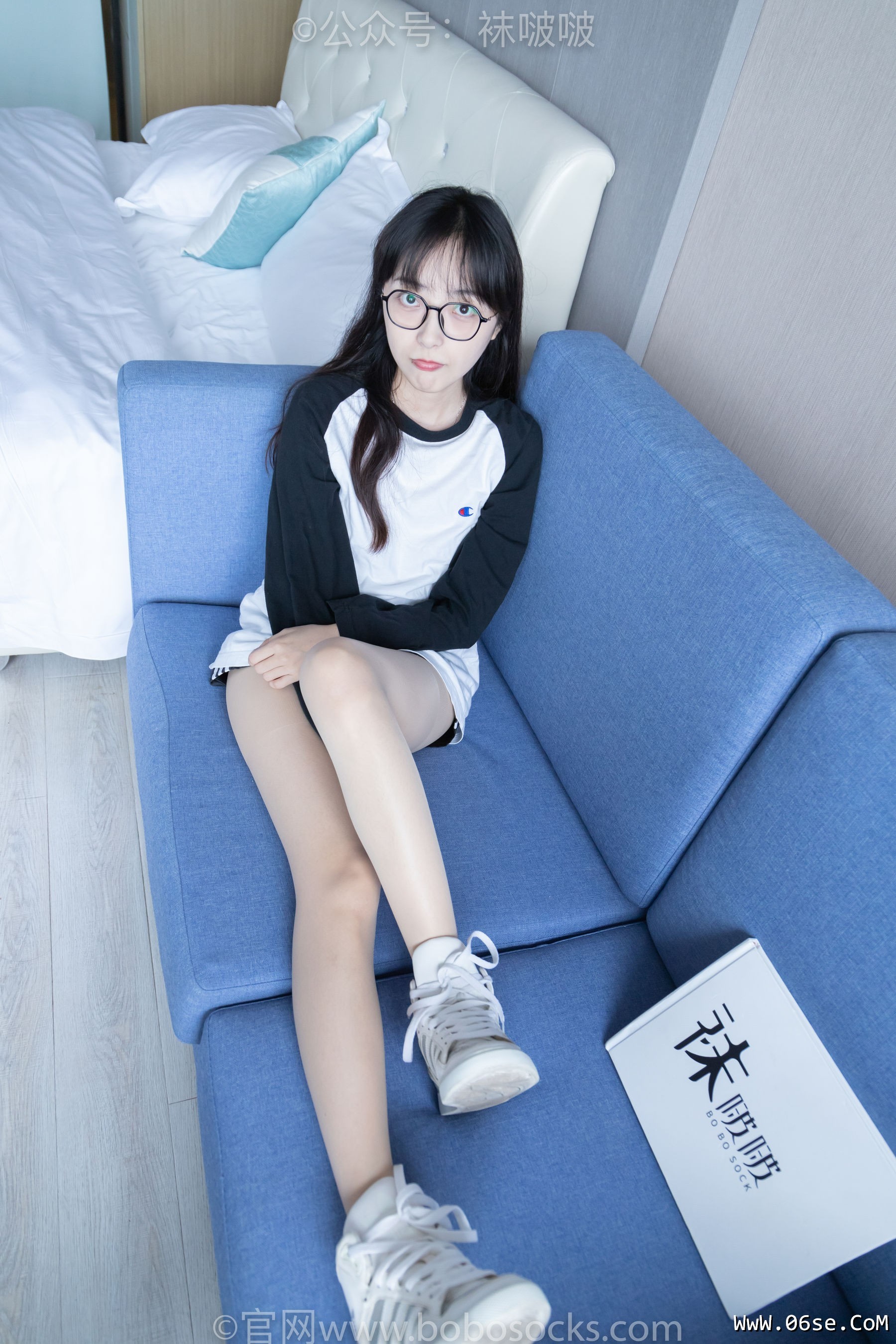 图片[8]-BoBoSocks袜啵啵 No.015 稚予-阿迪板鞋、白色短棉袜、肉丝[148P]-六色网
