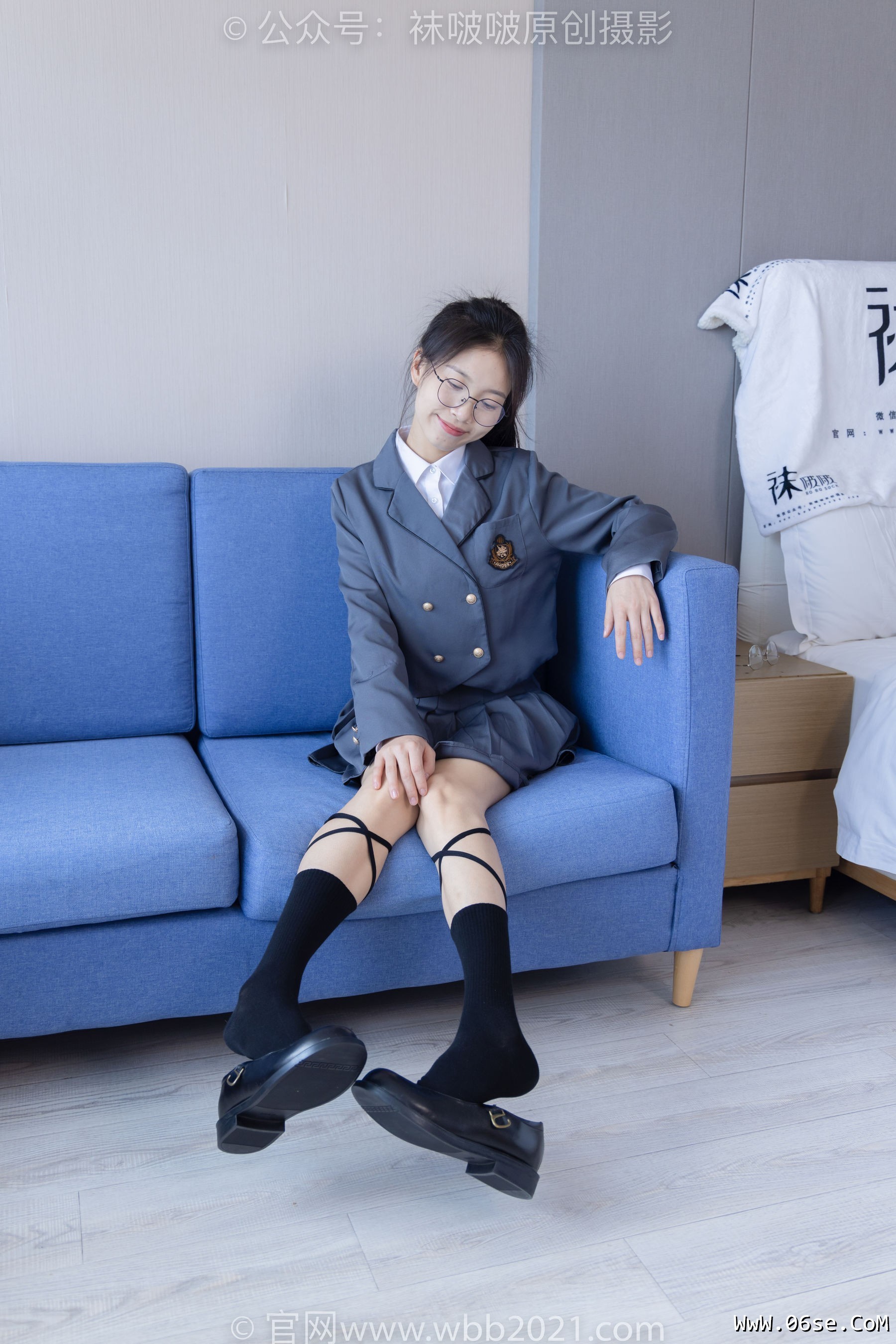 图片[79]-BoBoSocks袜啵啵 No.268 芝士 -黑皮鞋、绑带黑棉袜、学院制服[139P]-六色网