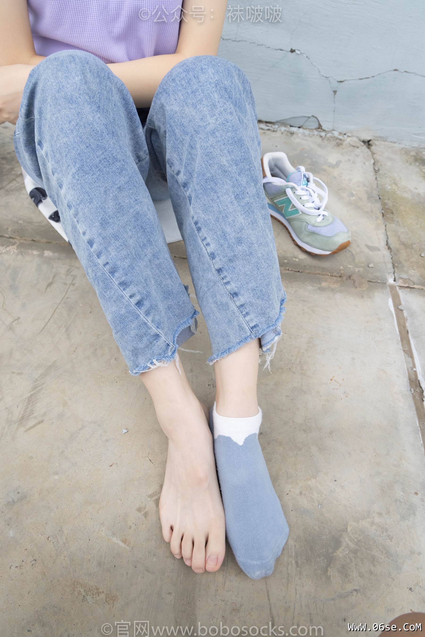 图片[99]-BoBoSocks袜啵啵 No.020 熊熊-NB运动鞋、蓝色短棉袜、裸足[150P]-六色网