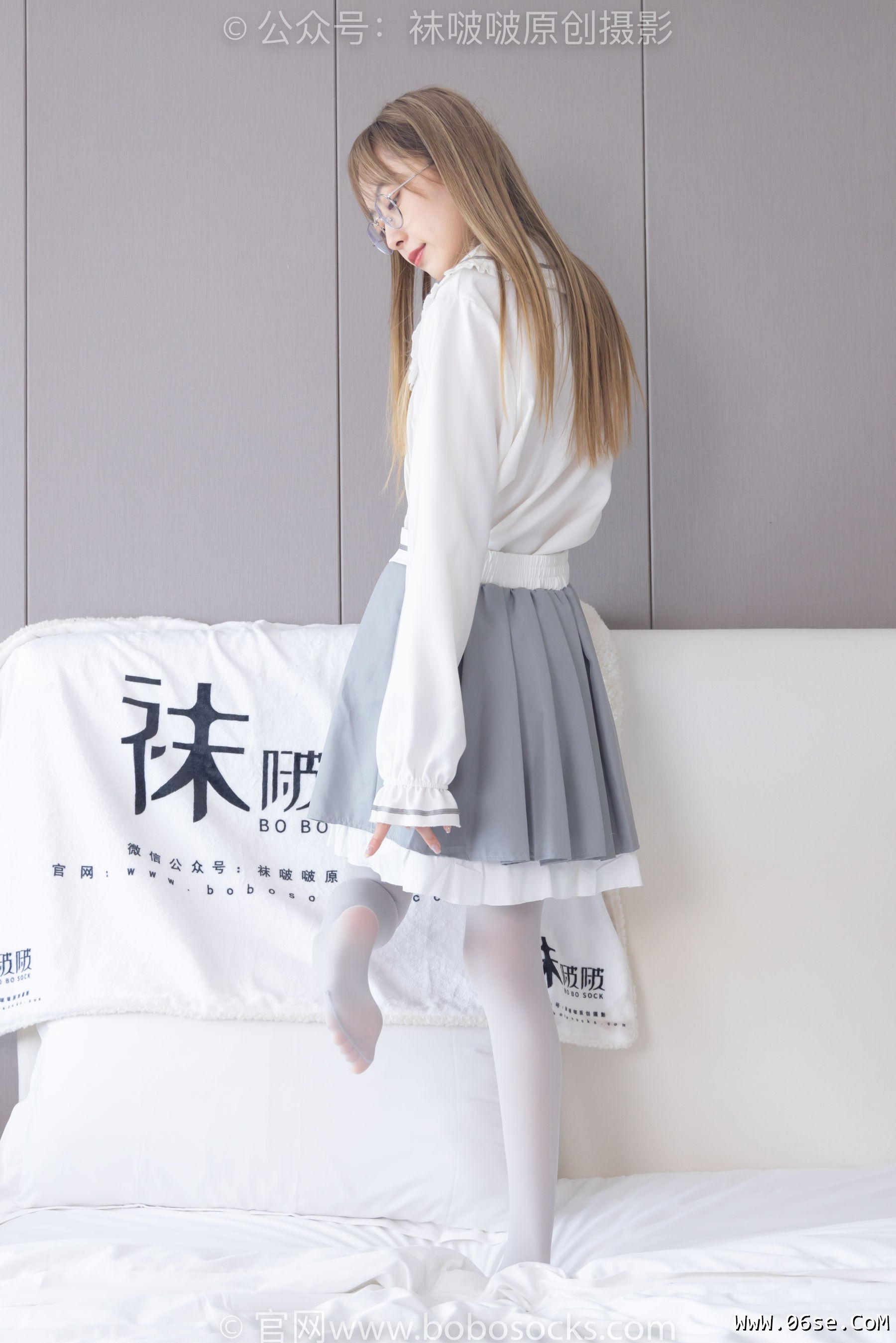 图片[131]-BoBoSocks袜啵啵 No.213 稚予 -黑皮鞋、厚灰丝[140P]-六色网