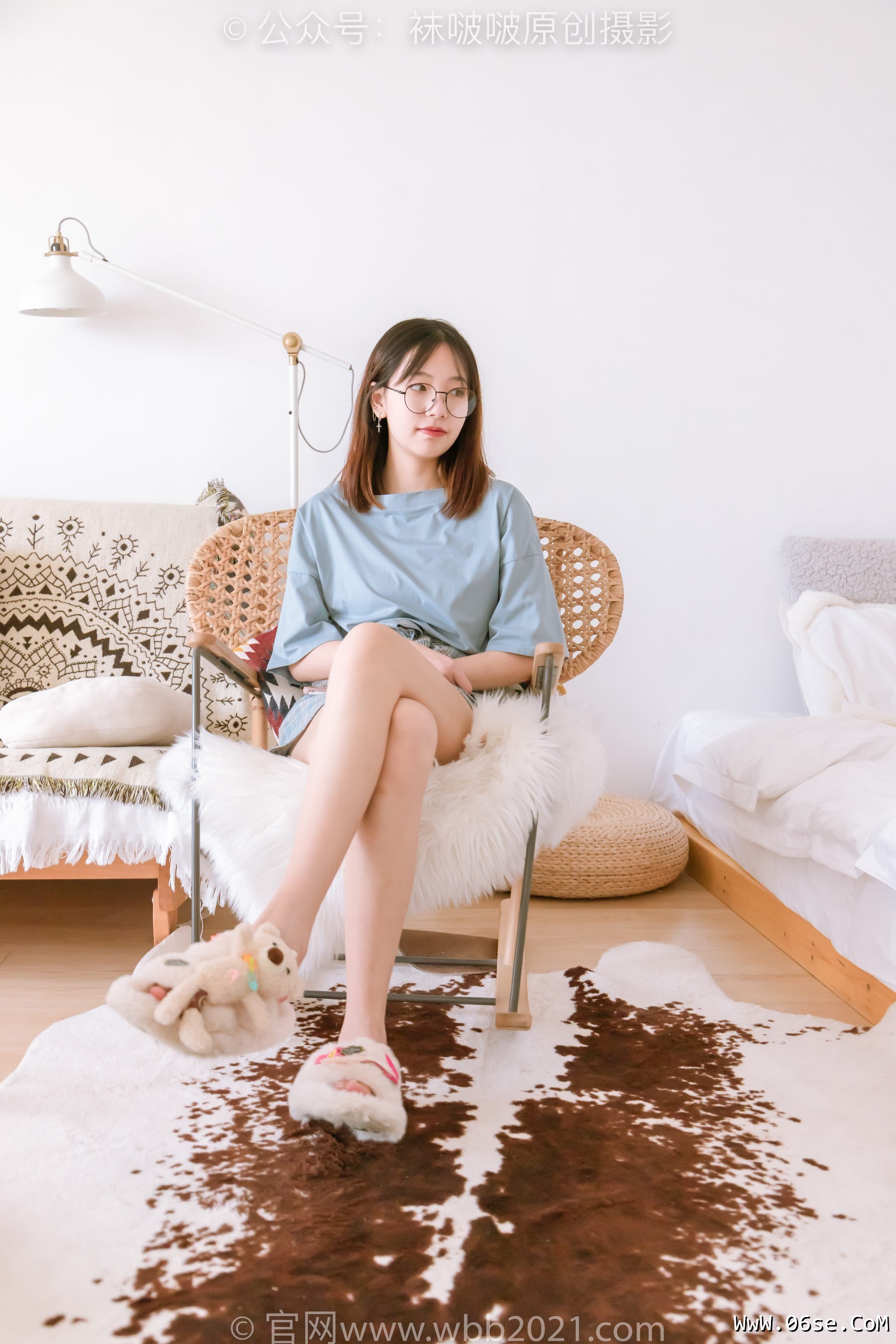 图片[123]-BoBoSocks袜啵啵 No.239 小甜豆-棉拖鞋、灰丝、裸足[140P]-六色网
