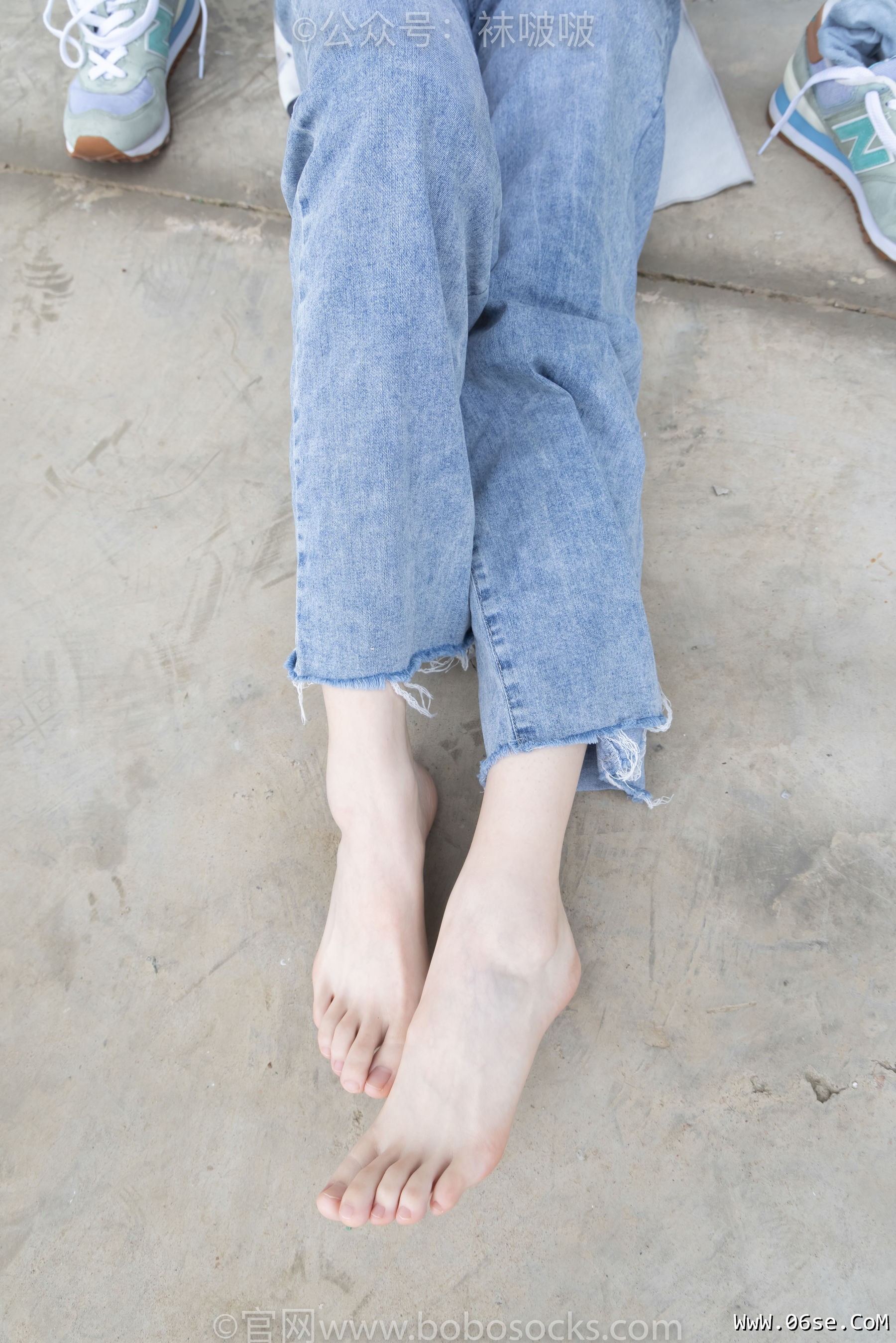 图片[122]-BoBoSocks袜啵啵 No.020 熊熊-NB运动鞋、蓝色短棉袜、裸足[150P]-六色网